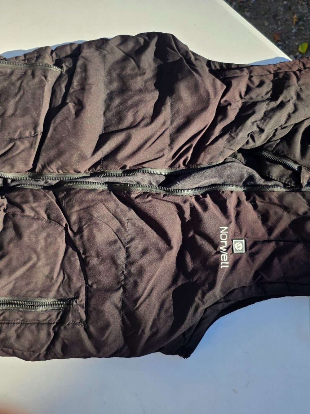 Norwell Heated Vest Battery Heated Puffer Vest Brown Winter Outdoor